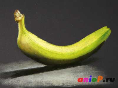 Как нарисовать банан пастелью